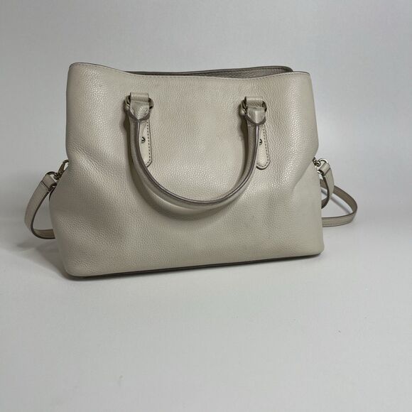 Kate Spade Larchmont Avenue Evangelie Leather Satchel Warm Vellum WKRU5376 - Picture 2 of 15